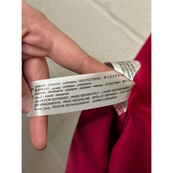 NWT Zara Effect Satin Hot Pink Mini Cocktail Dress With Jewel Straps SZ Small - Picture 10 of 10